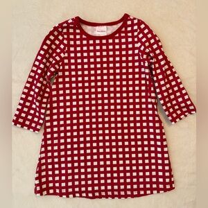 Hanna Andersson Red and White Grid Pattern Kids Dress